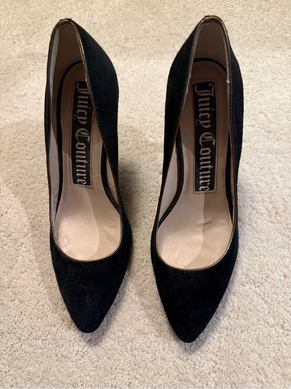 Juicy Couture Black Suede Pointed-Toe Pumps